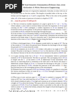 Questions For: End-Semester Examination (February-June, 2021) Hydraulics & Water Resources Engineering