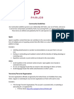 Parler Community Guidelines Summary