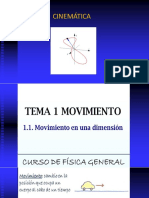 CINEMATICA 1 MOVIMIENTO EN UNA DIMENSIÓN