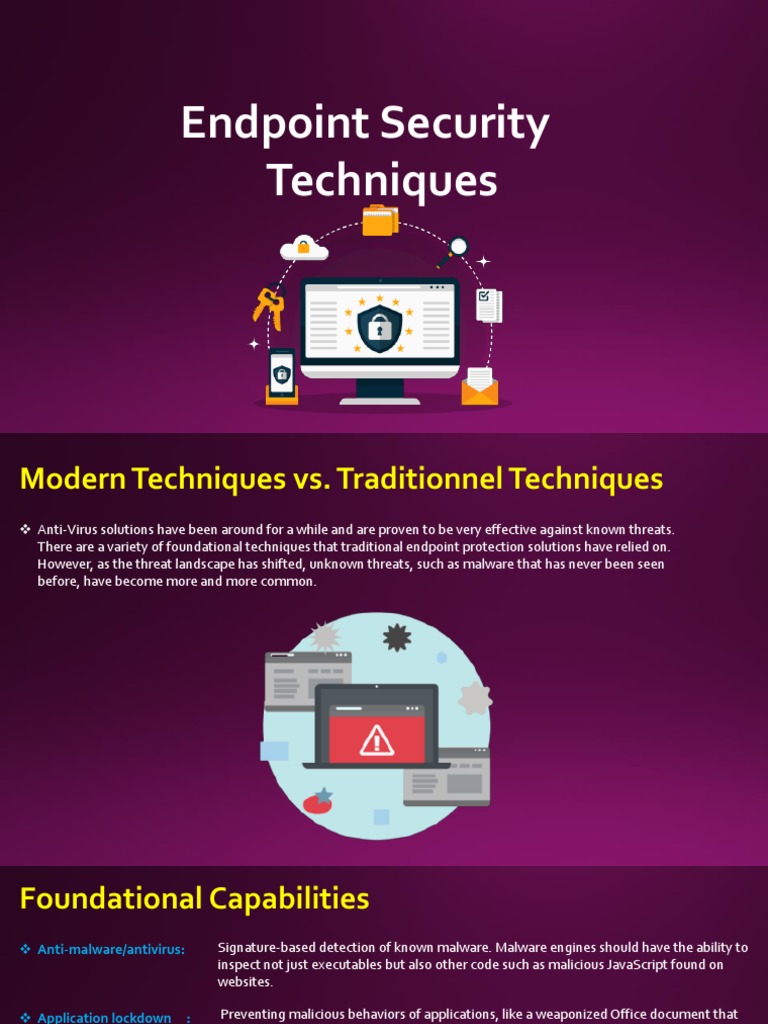 Endpoint Security Techniques | PDF | Malware | Antivirus Software