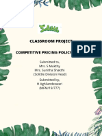Classroom Project: Competitive Pricing Policy Analysis