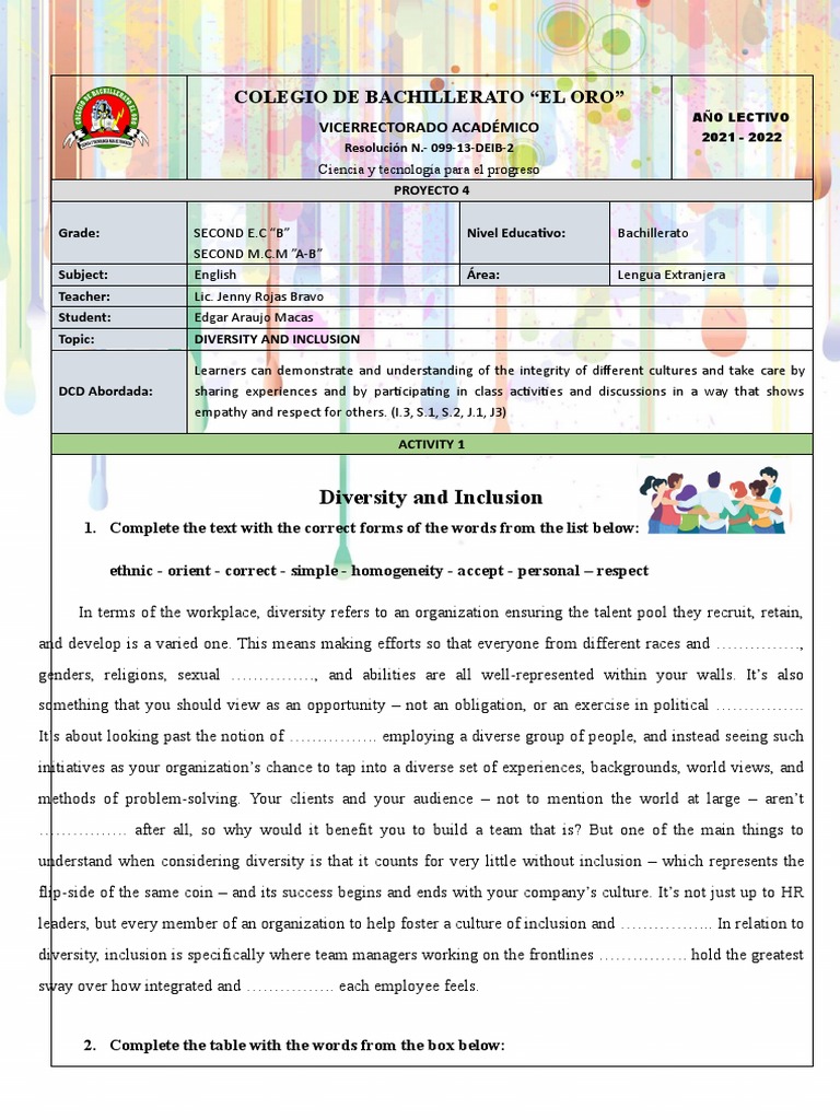 Diversity and Inclusion in Education | PDF | Inclusion (Education)