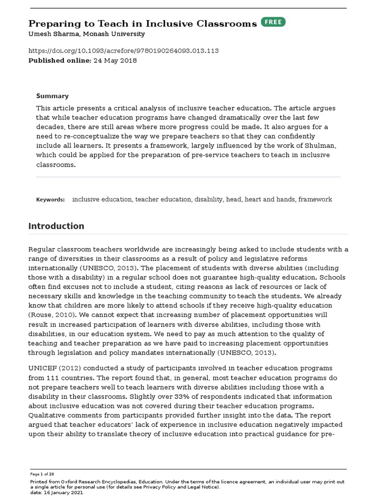 Inclusive Teacher Preparation Strategies | PDF | Inclusion (Education ...