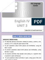English IV Unit 3: ESL Language Center