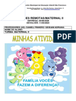 Atividades Remotas Maternal II 28-08-2020