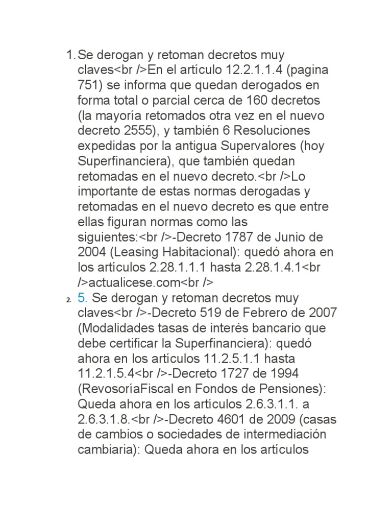 Derogación y Retoma de Decretos Claves | PDF