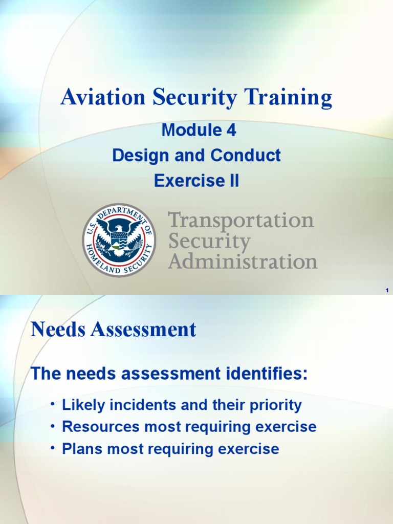 Aviation Security Training Exercise Design | PDF | Needs Assessment ...