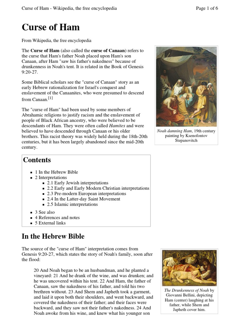 1 Wikipedia Curse of Ham Ham (Son Of Noah) Noah