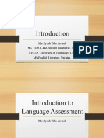 Lecture 1 - Introduction To Language Assessment