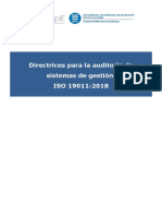 Directrices para La Auditoría de Sistemas de Gestión. ISO 19011:2018