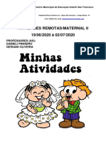 Atividades Remotas Maternal II 19-06-2020