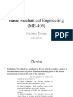 Basic Mechanical Engineering (ME-405) : Machine Design Clutches
