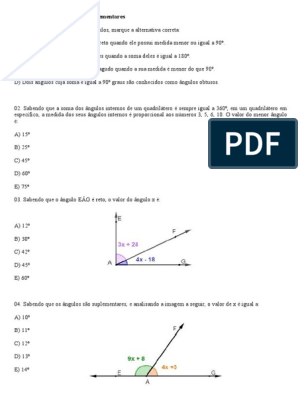 Ângulos complementares