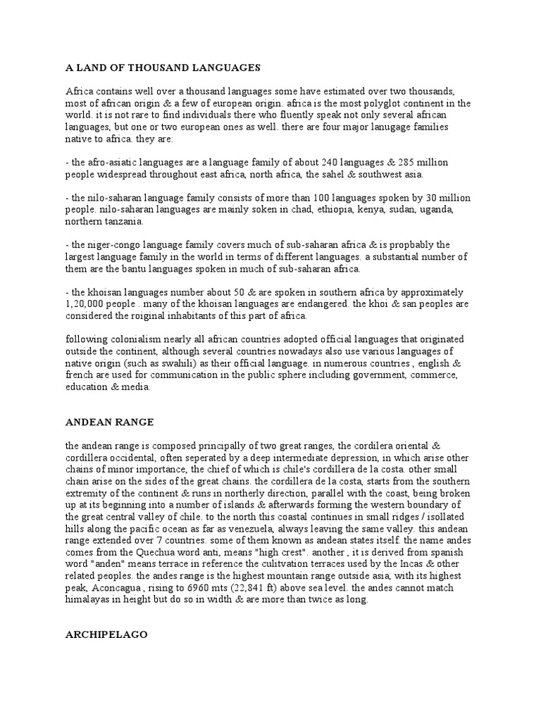 Geography Short Notes PDF