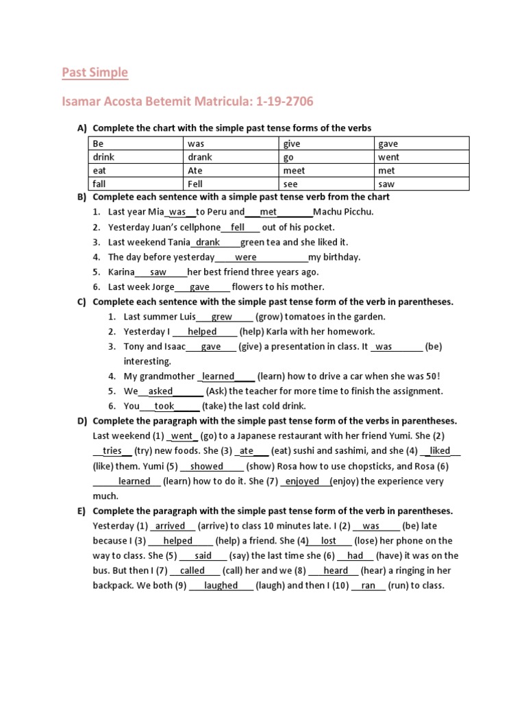 Past Simple | PDF