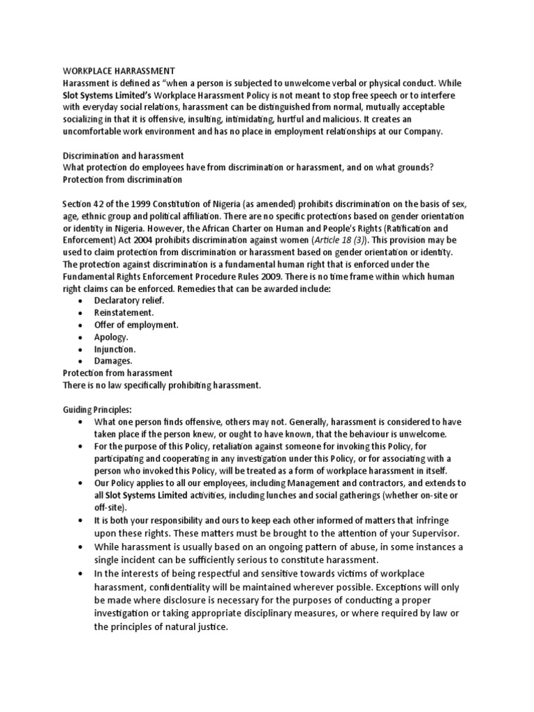 Workplace Harassment | PDF | Sexual Harassment | Harassment