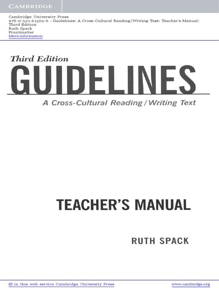 Stage 1 Third Edition Teacher’s Manual Third Edition Guidelines A Cross Cultural Reading Writing Text