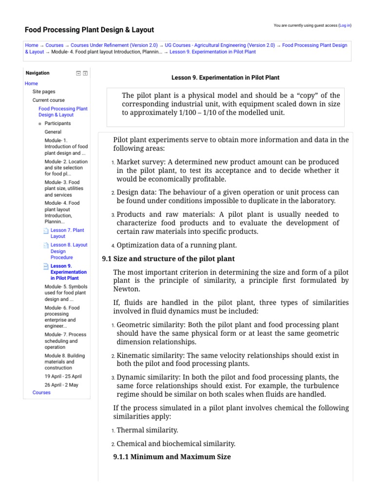 Pilot Plant Design in Food Processing | PDF | Experiment | Foods