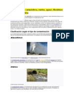 Medio Biótico (Atmósfera, Suelos, Agua) - Residuos y Contaminación