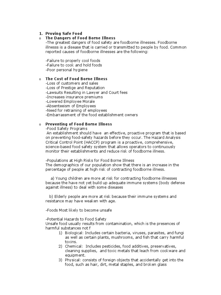 Safety and Sanitation Handout | PDF | Hand Washing | Foodborne Illness