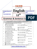 2nd Year English Objective Sentence Correction Notes