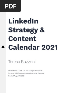 linkedin strategy   content calendar