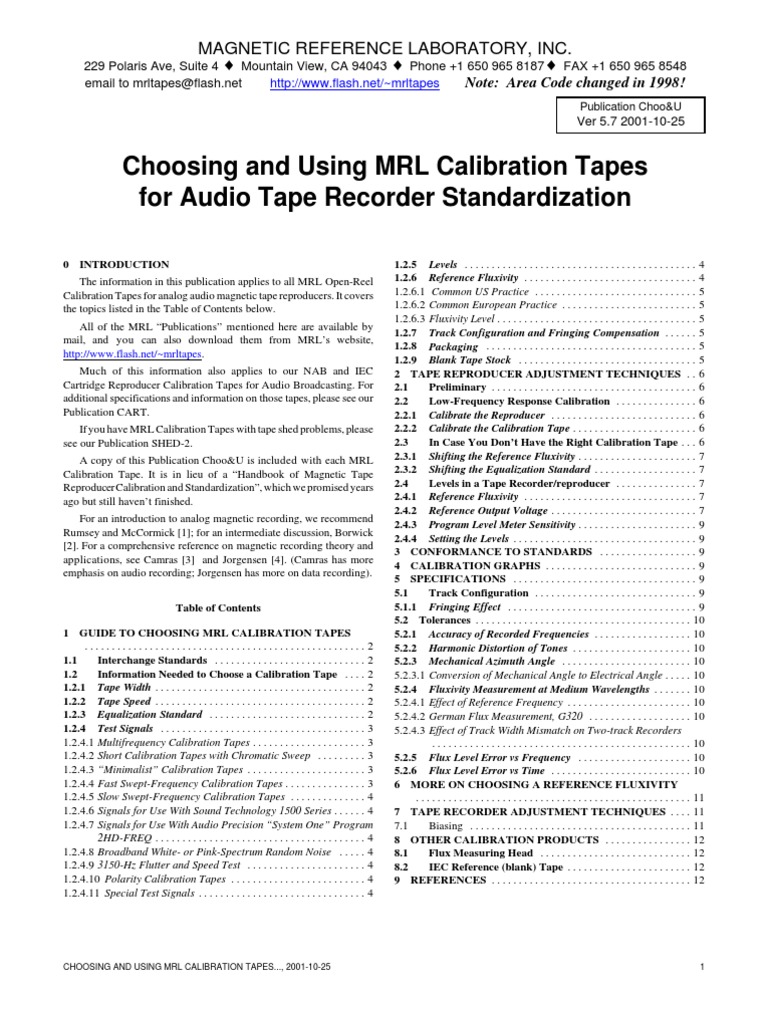 Tape Guide PDF Equalization (Audio) Sound Recording And Reproduction