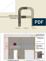 Projeto de interiores para loja de roupas com detalhamento da fachada e mobiliário