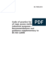 Code of Practice For The Use of Rope Access Methods For Industrial Purposes - Recommendations and Guidance Supplementary To BS ISO 22846