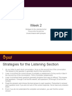 Week 2: Strategies For The Listening Section Focus On The Second Line Choose Answers With Synonyms
