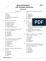 Tercer examen mensual de Biología sobre platelmintos y anélidos