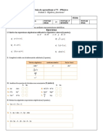 Guía de Valorizar y Reducir Expresiones Algebraicas