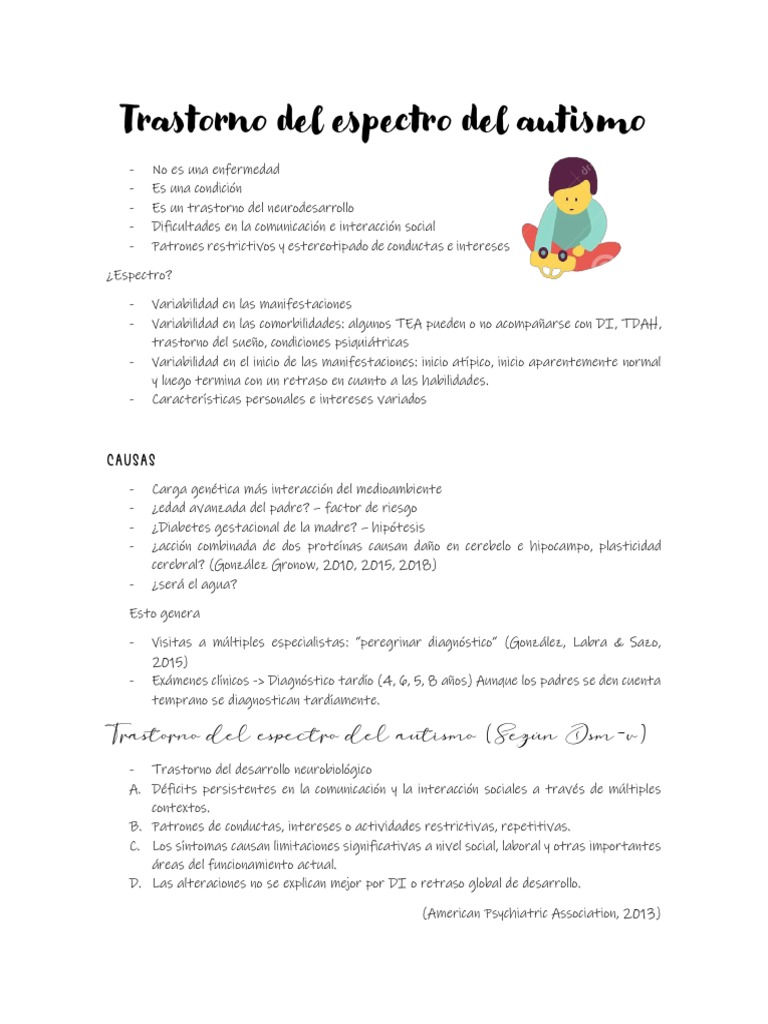 Diagnóstico y características del TEA | PDF | Espectro autista ...