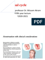 Menstrual Cycle: - Assistance Professor Dr. Wissam Akram - Fifth Year Lecture - 2020-2021