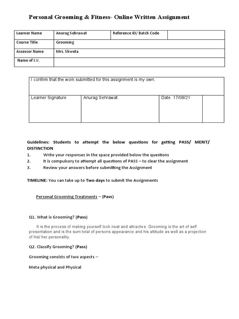 Presenting Your Best Self An Analysis of Personal Grooming, Hygiene