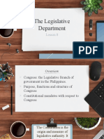 The Legislative Department: Lesson 8