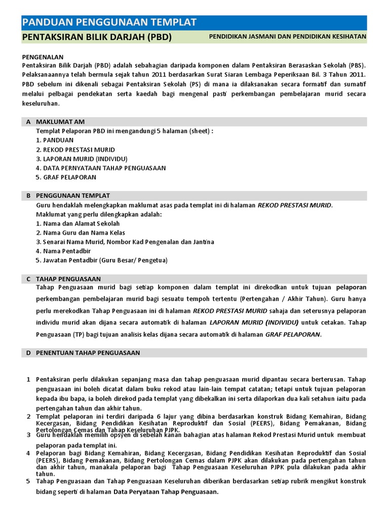 721 Templat Pelaporan Pbd Kssm Tingkatan 1 Cekap Pjk Shapawi Pdf