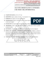 Formato de Redacción, Presentacion Y Contenido Del Plan de Tesis Y Del Informe Final