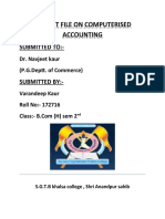 Project File On Computerised Accounting: Submitted To