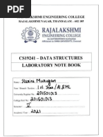 Rajalakshmi: Cs19241-Data Structuress