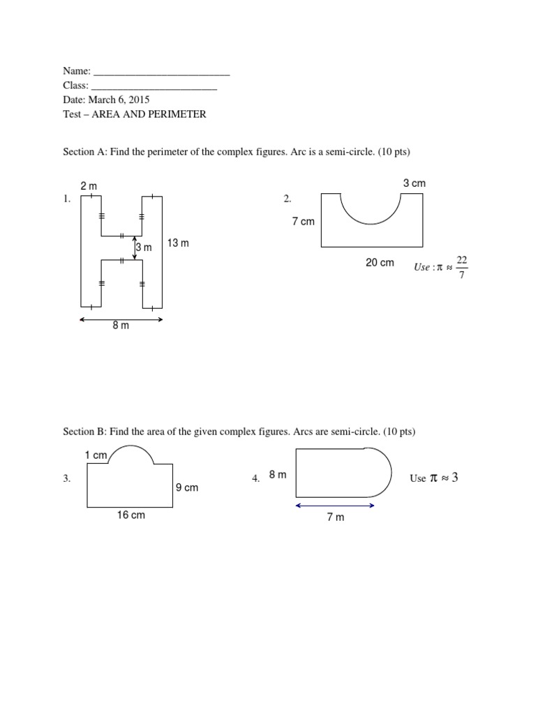 Area and Perimeter Quiz 2 PDF