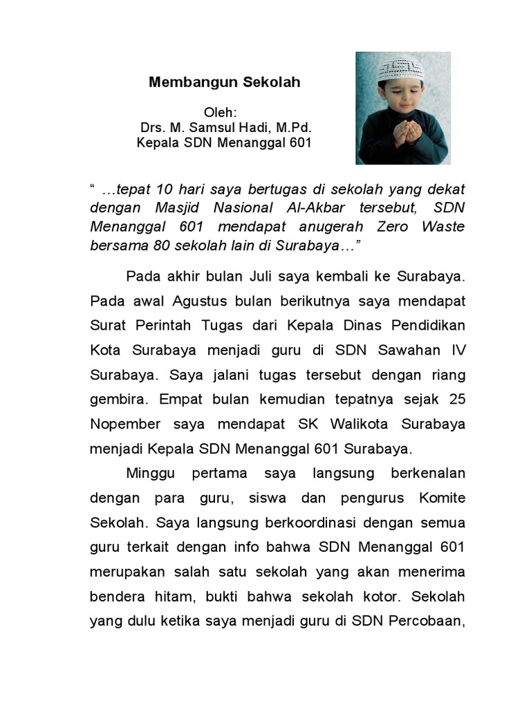 01 Membangun Sekolah - Samsul | PDF | Kesehatan Holistik