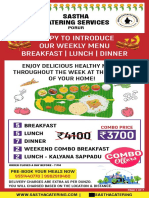 Happy To Introduce Our Weekly Menu Breakfast - Lunch - Dinner