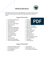 Pengumuman Update Kelengkapan Data Diri Peserta PKKP2021