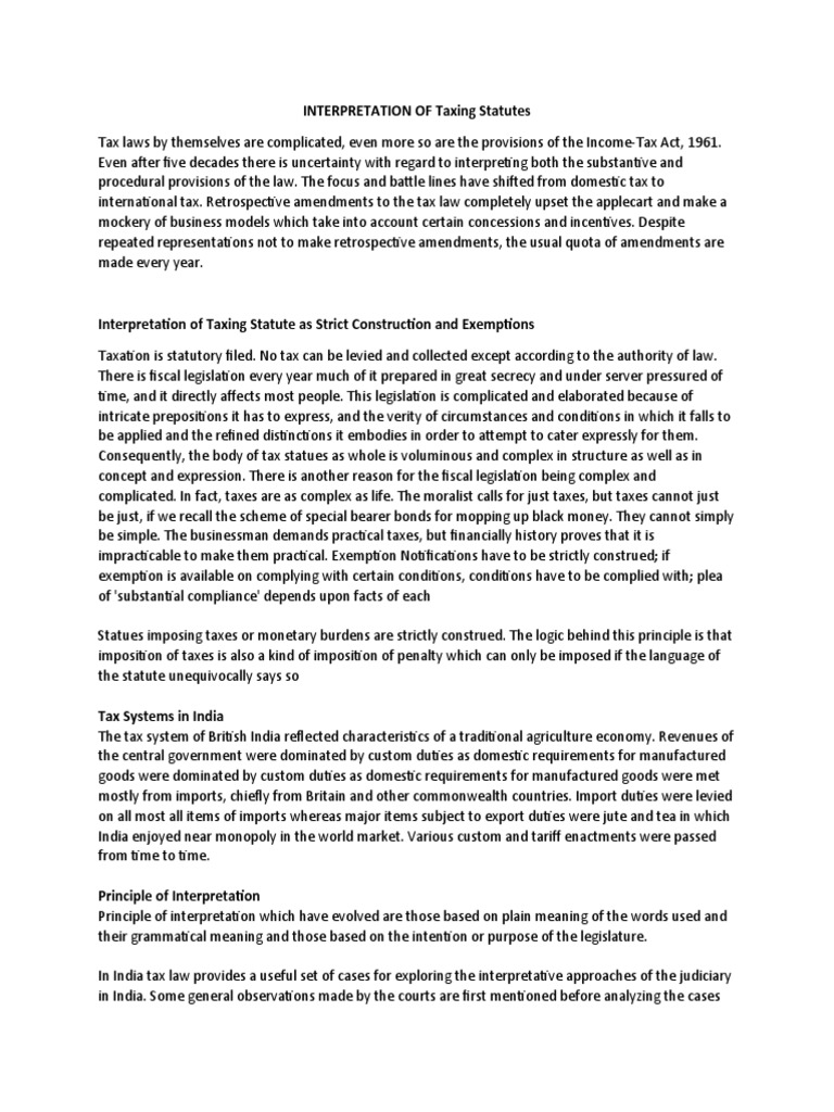 revision-notes-on-interpretation-of-taxing-statutes-llb-6th-sem
