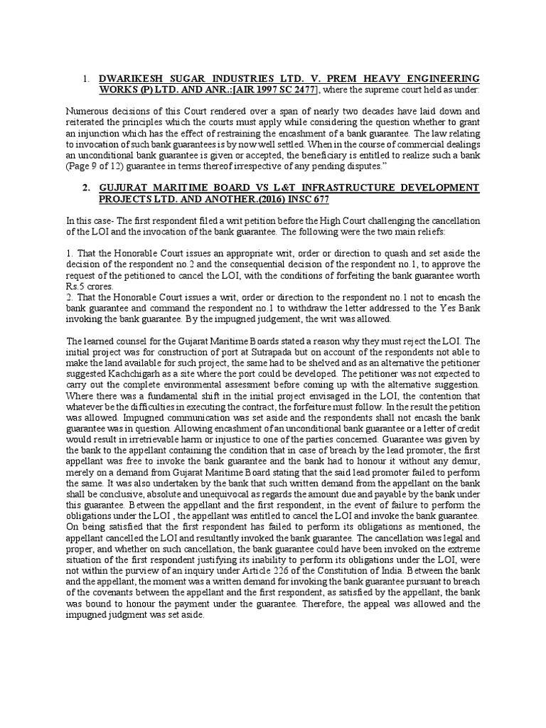 Restraint On Encahment of Bank Guarantee PDF Guarantee Justice