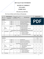 Thiruvalluvar University: Master of Commerce