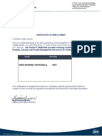 Mike Rommel Pantorilla MST: Certificate of Employment