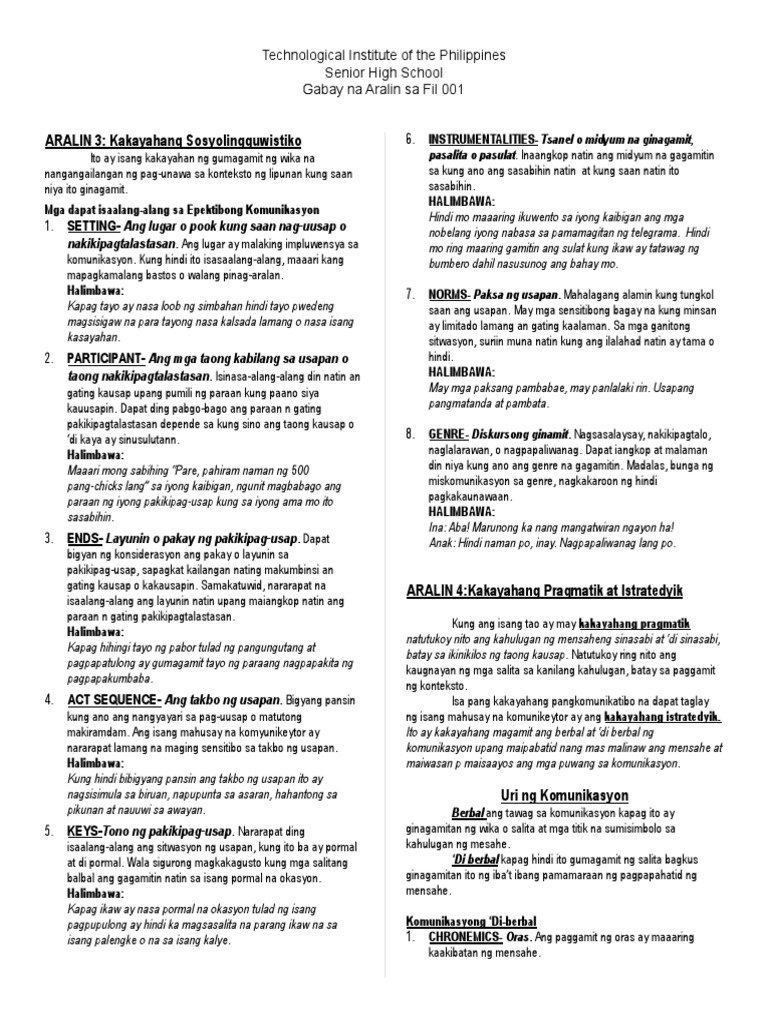 Aralin 3 at 4 | PDF