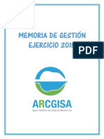 Memoria de Gestión y Cuentas Anuales ARCGISA 2015